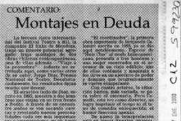 Montajes en deuda  [artículo] Pedro Labra H.