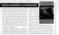"Nunca enamores a un forastero"  [artículo]