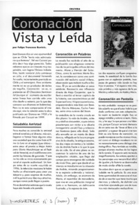 Coronación vista y leída  [artículo] Felipe Troncoso Buvinic