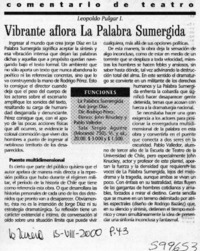Vibrante aflora La palabra sumergida  [artículo]