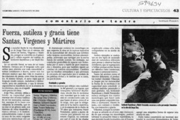 Fuerza, sutileza y gracia tiene Santas, vírgenes y mártires  [artículo] Leopoldo Pulgar I.