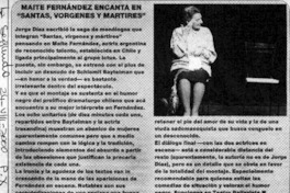 Maite Fernández encanta en "Santas, vírgenes y mártires"