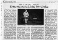 Extraordinaria Maité Fernández  [artículo] Juan Antonio Muñoz H.
