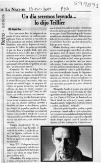 Un día seremos leyenda, lo dijo Teillier  [artículo] Vicente Clua