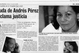 Viuda de Andrés Pérez reclama justicia  [artículo] Luciana Lechuga
