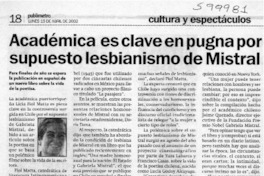 Académica es clave en pugna por supuesto lesbianismo de Mistral  [artículo]