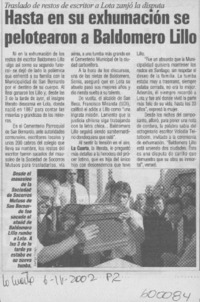 Hasta en su exhumación se pelotearon a Baldomero Lillo  [artículo]