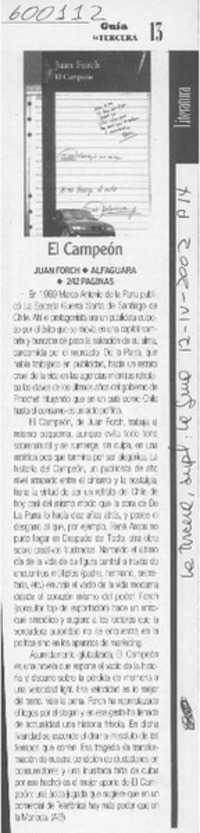 El campeón  [artículo]