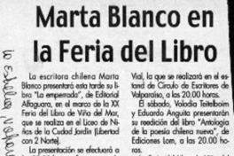 Marta Blanco en la Feria del Libro  [artículo]
