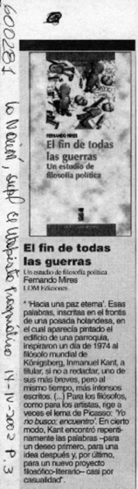 El fin de todas las guerras  [artículo]