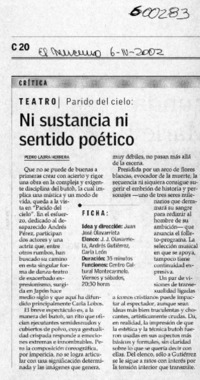 Ni sustancia ni sentido poético  [artículo] Pedro Labra Herrera