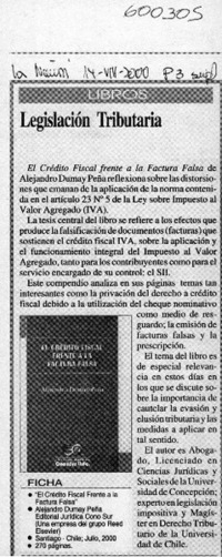 Legislación tributaria  [artículo]