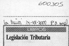 Legislación tributaria  [artículo]