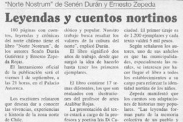 Leyenda y cuentos nortinos  [artículo]