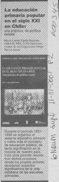 La educación primaria popular en el siglo XXI en Chile