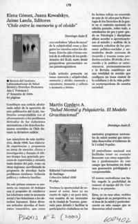 "Salud mental y psiquiatría, el modelo gravitacional"  [artículo] Domingo Asún S.