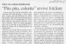 "Pito pito, colorito" revive folclore  [artículo]