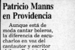 Patricio Manns en Providencia  [artículo]