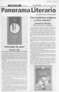 Panorama literario  [artículo] Claudio Aguilar <y> Manuel Herrera