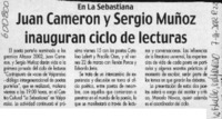 Juan Cameron y Sergio Muñoz inauguran ciclo de lecturas  [artículo]
