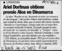 Ariel Dorfman obtiene premio Aloa en Dinamarca  [artículo]