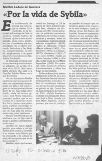 "Por la vida de Sybila"  [artículo]