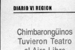 Chimbarongüinos tuvieron teatro al aire libre  [artículo]
