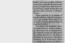 Gracias, Andrés Pérez  [artículo] Pedro Tapia Zuleta