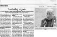 Lo vivido y viajado  [artículo]