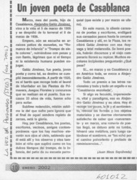 Un joven poeta de Casablanca  [artículo] Juan Meza Sepúlveda