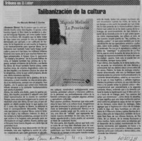 Talibanización de la cultura  [artículo] Marcelo Mellado