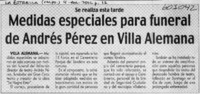Medidas especiales para funeral de Andrés Pérez en Villa Alemana  [artículo]