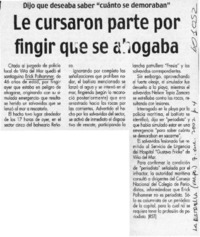 Le cursaron parte por fingir que se ahogaba  [artículo]