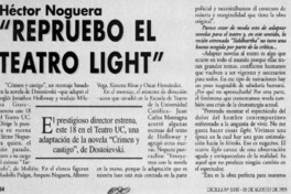 "Repruebo el teatro light"  [artículo] Francisca Navarro R.
