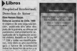 Propiedad intelectual, derechos de autor  [artículo]