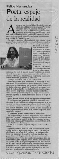 Poeta, espejo de la realidad  [artículo]