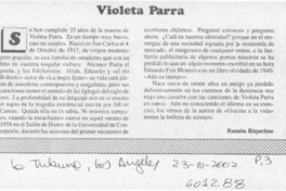 Violeta Parra  [artículo] Ramón Riquelme