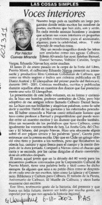 Voces interiores  [artículo] Héctor Cuevas Miranda