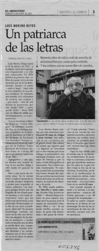 Un patriarca de las letras  [artículo] Hernán Poblete Varas