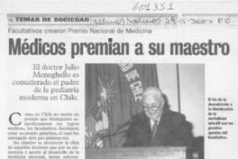 Médicos premian a su maestro  [artículo]