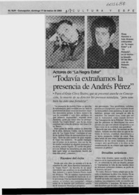 "Todavía extrañamos la presencia de Andrés Pérez"  [artículo]