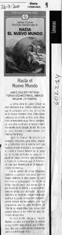 Hacia el nuevo mundo  [artículo]