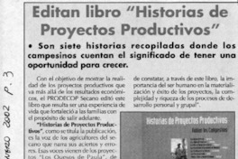Editan libro "Historias de Proyectos Productivos"  [artículo]