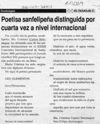 Poetisa sanfelipeña distinguida por cuarta vez a nivel internacional  [artículo]