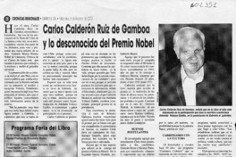Carlos Calderón Ruiz de Gamboa y lo desconocido del Premio Nobel  [artículo]