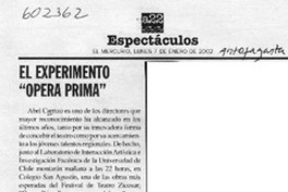 El experimento "Ópera prima"  [artículo]