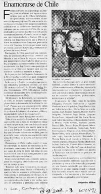 Enamorarse de Chile  [artículo] Alejandro Witker