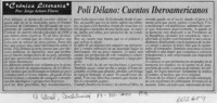 Poli Délano, Cuentos Iberoamericanos  [artículo] Jorge Arturo Flores