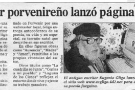 Escritor porvenireño lanzó página web  [artículo]