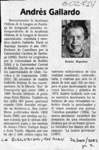 Andrés Gallardo  [artículo] Ramón Riquelme
